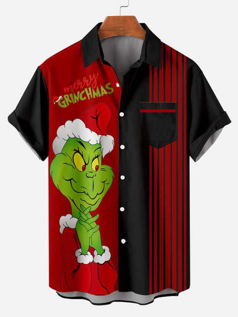 Men's Christmas Funny Graphic Short Sleeve Hawaiian Shirt